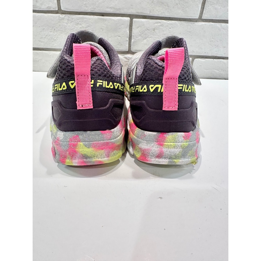 Fila Kids‎ Gray Pink Yellow Tie Dye Athletic Shoes Sneakers Size 6 - Picture 7 of 9